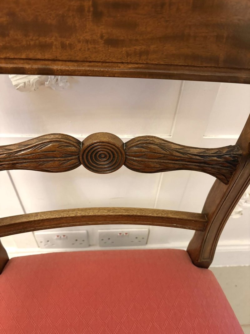 Antique Regency Set of 12 Mahogany Dining Chairs Including 2 Carvers - Image 3